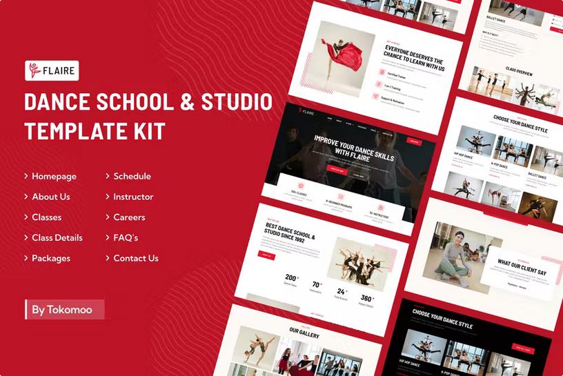 Flaire | Dance School & Studio Elementor Template Kit Latest Version